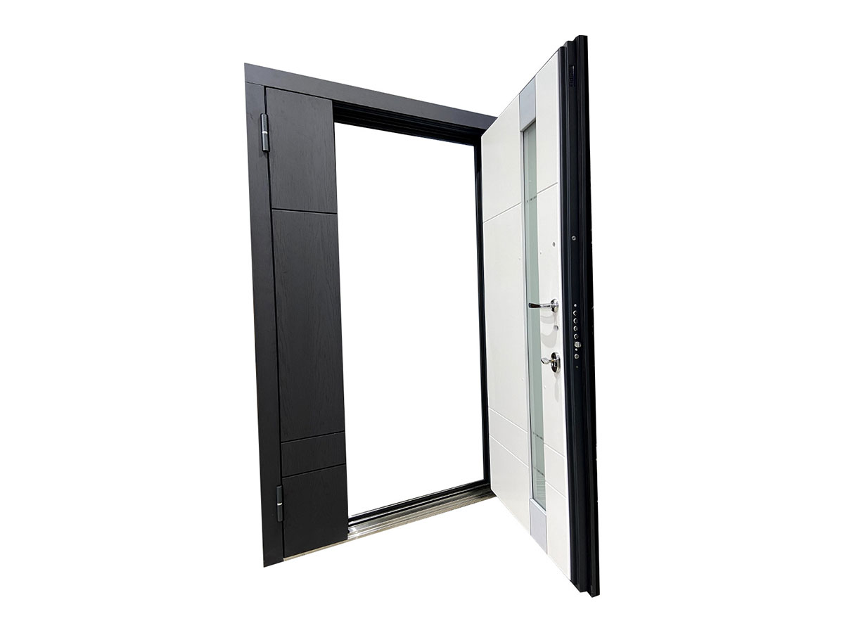 Входная дверь МетаЛюкс М 1713/25 1250 мм правое открывание серый