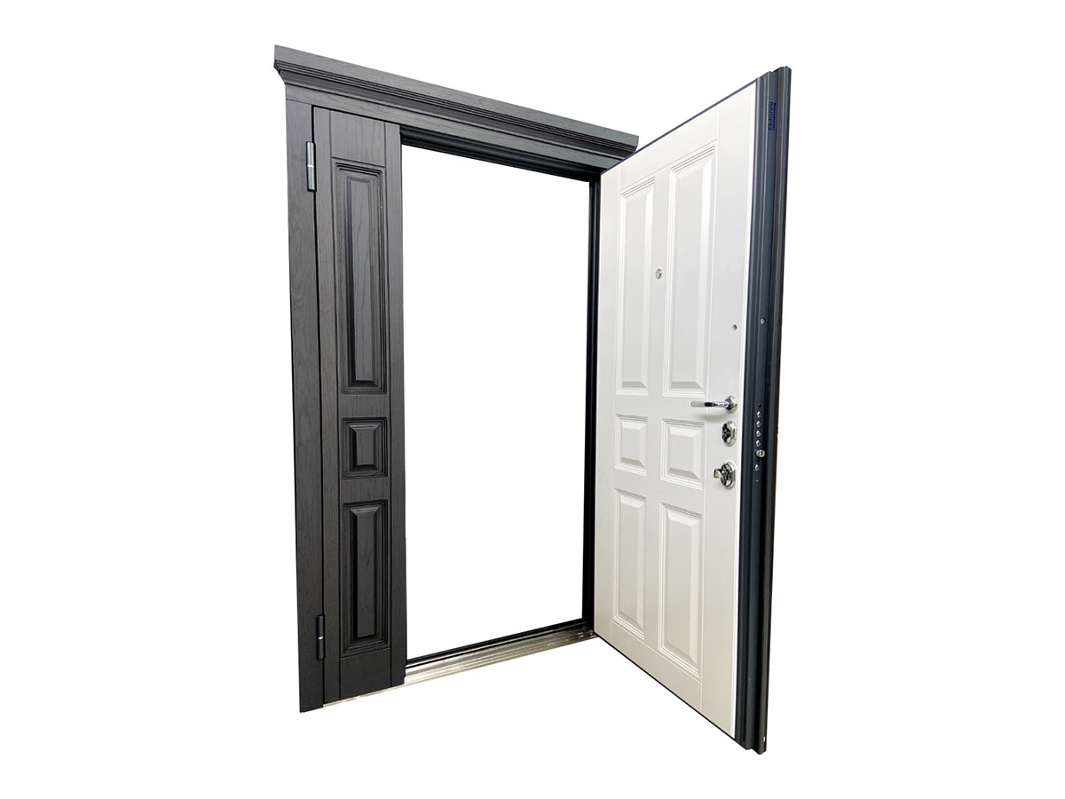 Входная дверь МетаЛюкс М 1701/25 1250 мм правое открывание серый