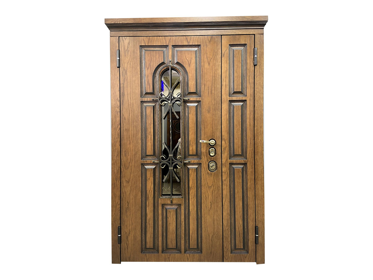 Входная дверь МетаЛюкс М 1760/7 1250 мм правое открывание коричневый