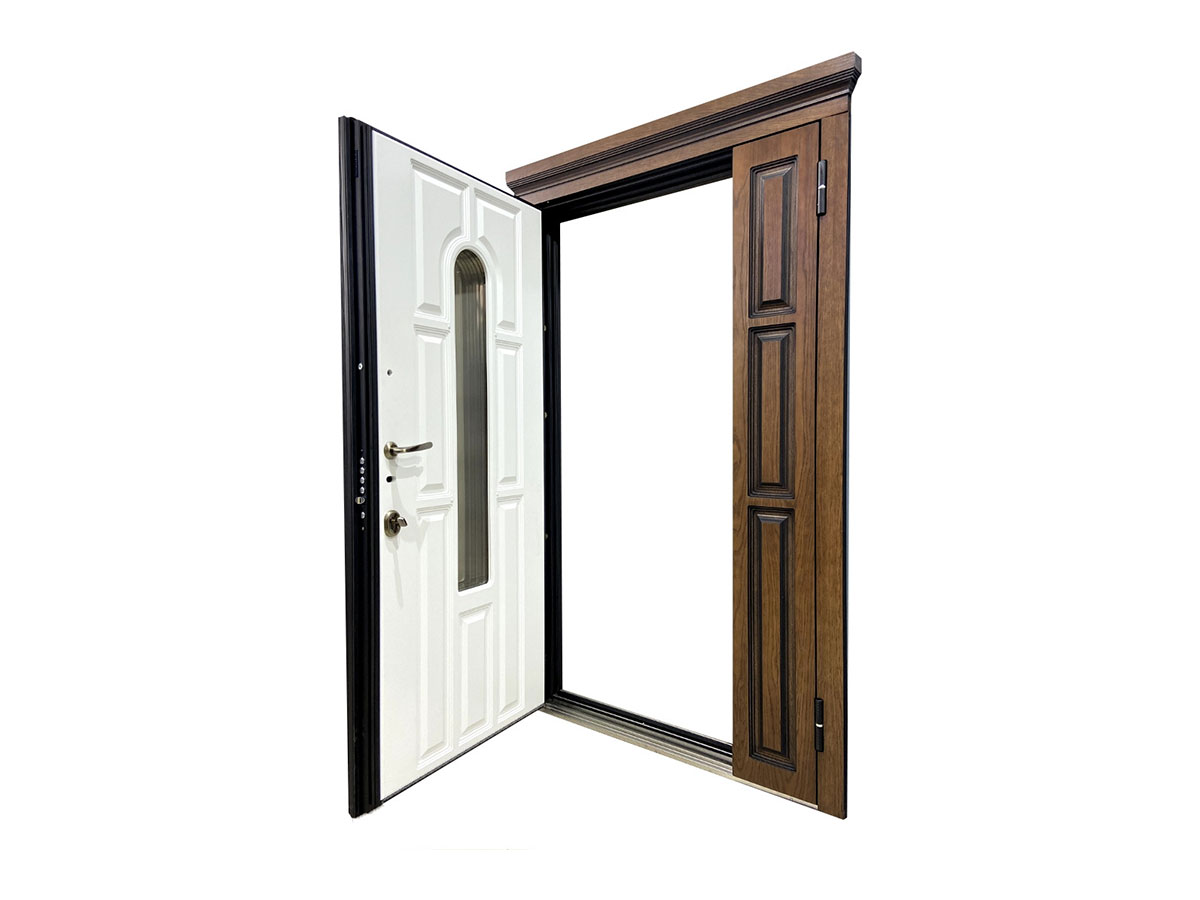 Входная дверь МетаЛюкс М 1760/7 1250 мм правое открывание коричневый